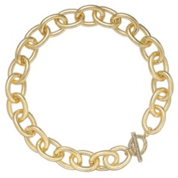 INC International Concepts Gold Chain-Link Necklace - Picture 2 of 2